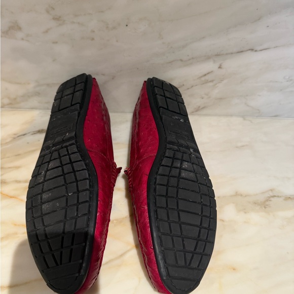 Dolce & Gabbana Men\'s Red Ostrich Leather Driver Loafers Sz 10 main image 7
